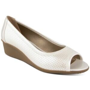 Karen Scott Yaritza wedge open toe pumps white - 9.5